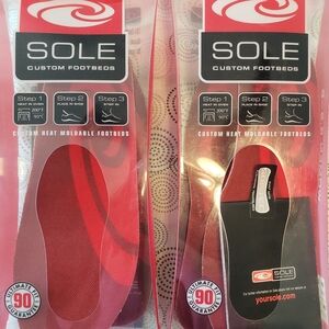 Sole Custom Heat Moldable Footbed Insoles Women's Size 6- (2) Sets